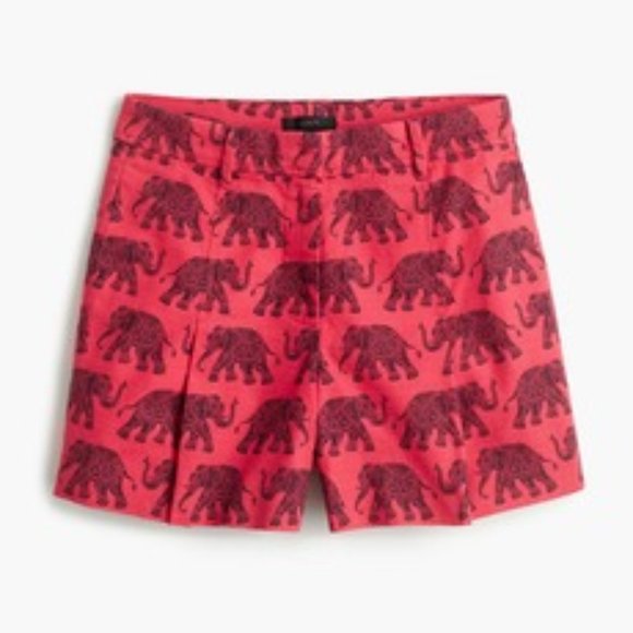 J Crew High Waist Elephant Print Shorts 0 - Picture 3 of 7